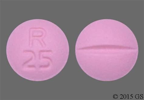 R25 pink pill - Enter the imprint code that appears on the pill. Example: L484; Select the the pill color (optional). Select the shape (optional). Alternatively, search by drug name or NDC code using the fields above. Tip: Search for the imprint first, then refine by color and/or shape if you have too many results.